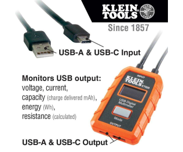 KLEIN TOOLS - USB Digitální měřič, USB-A a USB-C