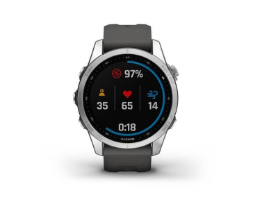 Garmin fenix 7s Glass, Silver/ Graphite Silicone Band, EU