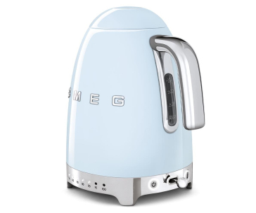 Smeg KLF04PBEU rychlovarná konvice, 1,7 l (7 šálků), 2400 W, styl 50. let, řízení teploty, 7 programů, pastelově modrá