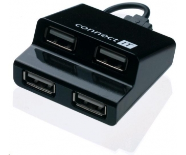 CONNECT IT USB 2.0 hub STEP 4 porty, černý