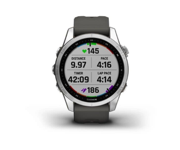 Garmin fenix 7s Glass, Silver/ Graphite Silicone Band, EU