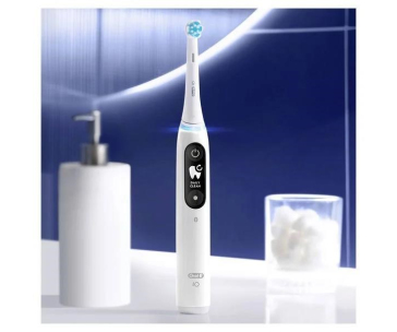 Oral-B iO Series 6s elektrický zubní kartáček, časovač, tlakový senzor, 5 programů, aplikace Oral-B, bílá