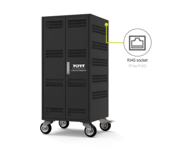 PORT nabíjecí skříňka pro 30 notebooků + 1 Rack U19", černá