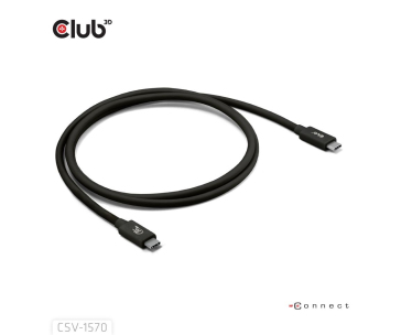 Club3D Kabel USB4 v2 Typ-C, 80Gbps, Certifikovaný kabel, 4K540Hz, 8K240Hz, 16K60Hz, PD 240W, 1,2m