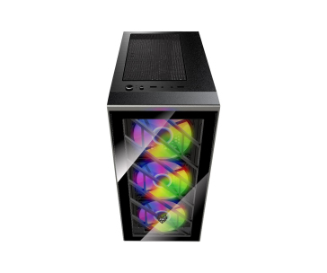 Fortron skříň Midi Tower CMT192, průhledná bočnice, ATX, 4x RGB větrák, černá