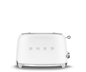 Smeg TSF01WHMEU toustovač / topinkovač, 2 toasty, 6 úrovní opékání, zásuvka na drobky, styl. 50. let, matně bílá