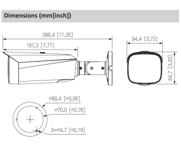 Dahua IPC-HFW5849T1-ASE-LED-0360B, IP kamera, 8Mpx, 1/1,2" CMOS, objektiv 3,6 mm, Přísvit<60, IP67