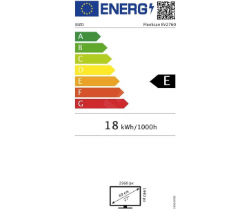EIZO MT 27" EV2760-WT FlexScan, IPS, 2560x1440, 350nit, 1000:1, 5ms, DisplayPort, HDMI, DVI-D, USB, Repro, Bílý