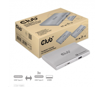 Club3D hubThunderbolt 4 Portable 5-in-1 Hub with Smart Power