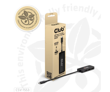 Club3D hub MST USB-C na 3xDisplayPort, Single: 8K30Hz, Triple: 4K60Hz