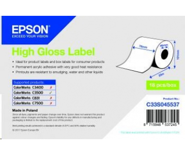 Epson label roll, normal paper, 76mm