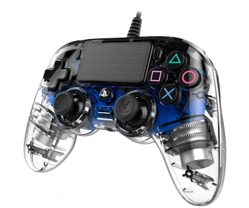 Nacon Wired Compact Controller - ovladač pro PlayStation 4 - průhledný modrý