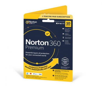 NORTON 360 PREMIUM 75GB +VPN 1 uživatel pro 10 zařízení na 1 rok ESD