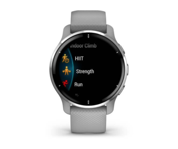 Garmin Venu 2 Plus, nerezová luneta Silver, pouzdro Gray, silikonový řemínek, EU