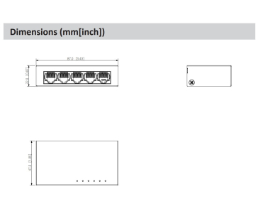 Dahua PFS3005-5GT-V2, Gigabit Switch, 5 Portů, Unmanaged