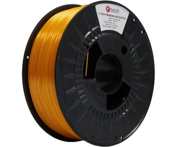 C-TECH Tisková struna (filament) PREMIUM LINE, Silk PLA, žlutooranžová, RAL2000, 1,75mm, 1kg