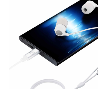 3mk sluchátka - Wired Earphones USB-C, bílá