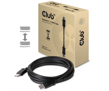 Club3D Kabel certifikovaný DisplayPort 1.4 HBR3, 8K60Hz (M/M), černé koncovky, 4m, 24 AWG