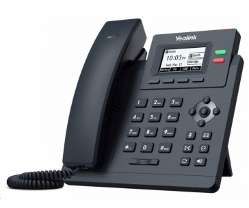 Yealink SIP-T31 IP telefon, 2,3" 132x64 grafický, 2x RJ45 10/100, 2x SIP, s adaptérem