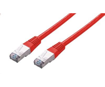 C-TECH kabel patchcord Cat5e, FTP, červený, 1m