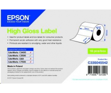 Epson label roll, normal paper, 76x51mm