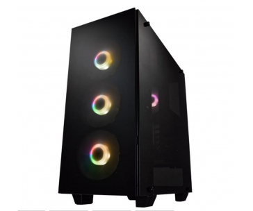 Fortron skříň Midi Tower CMT512 Black, 4 x A.RGB LED fan, průhledná bočnice