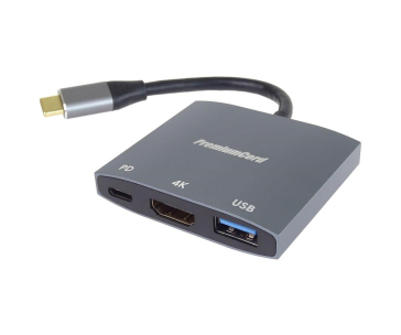 PremiumCord adaptér USB-C na HDMI, USB3.0,  PD, rozlišení 4K a FULL HD 1080p