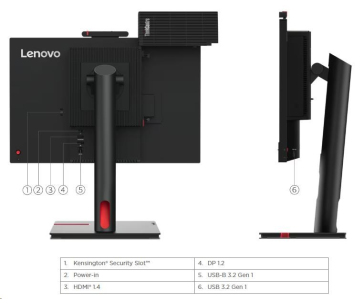 LENOVO LCD TIO 22 Gen5 - 21.5",IPS,matný,16:9,1920x1080,178/178,4/6ms,250cd/m2,1000:1,DP,USB,VESA,Pivot,repro,cam