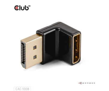 Club3D Adaptér DisplayPort na DisplayPort 1.4, 4K120Hz, 8K30Hz, 90°