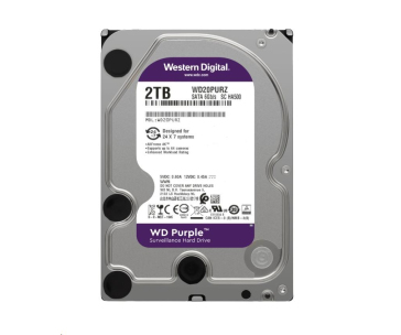 WD PURPLE WD23PURZ 2TB, SATA III 3.5", 64MB, 175MB/s, Low Noise, CMR