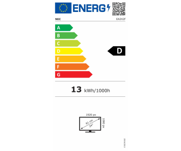 SHARP/NEC MT 24" MultiSync EA242F, IPS TFT, 1920x1080, 250nit, 1000:1, 5ms, DP, HDMI, USB-C, USB, Repro, Černý