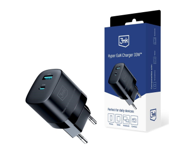 3mk síťová nabíječka - Hyper GaN Charger 33W, černá