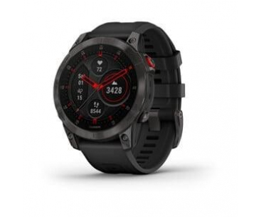 Garmin epix Sapphire, Titan Black/ Black Silicone Band