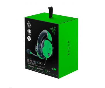 RAZER sluchátka Blackshark V2 X, drátové, zelená