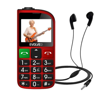 EVOLVEO Mobilní telefon pro seniory s nabíjecím stojánkem EasyPhone FL, červená