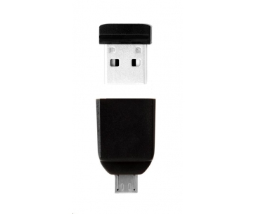 VERBATIM Flash Disk 16GB Store 'n' Stay NANO + micro USB OTG adaptér, USB 2.0, černá