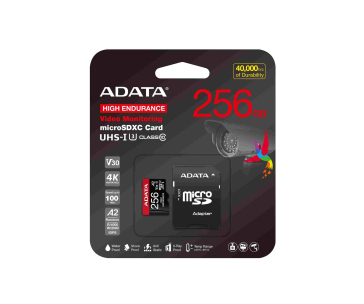 ADATA MicroSDXC karta 256GB High Endurance UHS-I C10 V30 A2 (R:100/W:85 MB/s) + SD adaptér