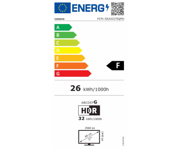 LENOVO LCD P27h-30 - 27'',IPS,matný,16:9,2560x1440,178/178,4ms,350cd/m2,1000:1,HDMI,DP,USB-C,USB Hub,RJ45,VESA,Pivot