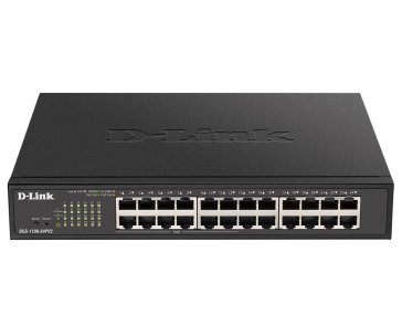 D-Link DGS-1100-24PV2 24-Port PoE Gigabit Smart Managed Switch, 12x PoE, PoE budget 100W, fanless