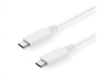 C-TECH kabel USB 3.2, Type-C (CM/CM), PD 100W, 20Gbps, 1m, bílý