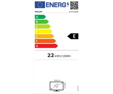 Philips MT IPS LED 27" 273V7QDSB/00 - IPS panel, 1920x1080, 250cd, D-Sub, DVI-D, HDMI