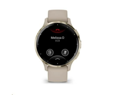 Garmin Venu® 3S, Nerezová luneta Soft Gold, pouzdro French Gray, silikonový řemínek