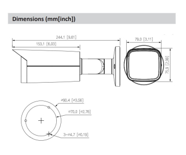 Dahua IPC-HFW5442T-ASE-0280B, IP kamera, 4Mpx, 1/1,8" CMOS, objektiv 2,8 mm, IR<80, IP67, IK10