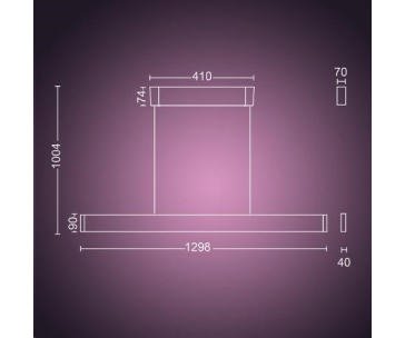 PHILIPS Ensis Svítidlo závěsné, Hue White and color ambiance, 24V, 2x39W integr.LED, Černá