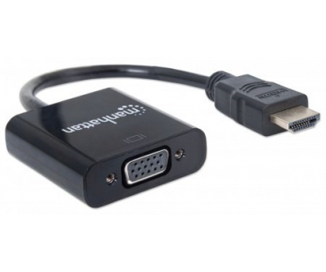 MANHATTAN převodník z HDMI na VGA (HDMI Male to VGA Female, black, Polybag)