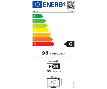 Sharp MultiSync ME502 LCD 50" Message Essential Large Format Display, 18/7, 450 cd/m2, 3840x2160