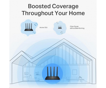 TP-Link Archer C6U OneMesh/EasyMesh WiFi5 router (AC1200, 2,4GHz/5GHz, 4xGbELAN, 1xGbEWAN, 1xUSB2.0)