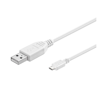 PremiumCord kabel micro USB 2.0, A-B 3m, bílá