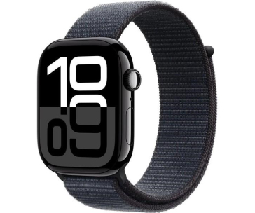 Apple Watch Series 10 GPS + Cellular 42mm Jet Black Aluminium Case with Ink Sport Loop