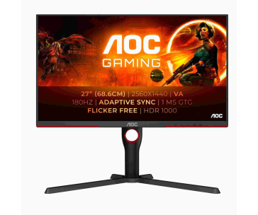 AOC MT VA LCD WLED 27" Q27G3XMN/BK - VA panel, 2560x1440, 180Hz, HDMI, DP, pivot